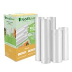 FoodSaver Vacuum Seal Rolls Variety Pack, Vacuum Sealer Rolls for Custom Length Airtight Food Storage Bags and Sous Vide, BPA-Free, 3 Rolls (11" x 16') and 2 Rolls (8" x 20') - 5 Total