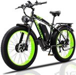 Electric Fat Tire Mountain Bike for Adults - 26" All-Terrain Anti-Slip Wheels with Removable 48V Battery & USB Charger | Quick-Release Seat, 70+ Miles Range, Includes Phone Mount