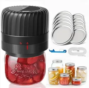 KITOOL Electric Mason Jar Vacuum Sealer Kit for Wide-Mouth & Regular-Mouth Mason Jars, Food Saver Vacuum Canning Sealer Machine Includes 10 Jar Lids