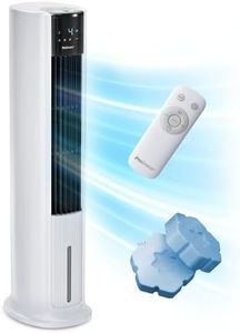 Pro Breeze® 7L Evaporative Air Cooler & 42" Portable Tower Fan, 3 Fan Speeds, Remote Control, Automatic Oscillation, 10 Hour Timer and Sleep, Natural and Humidification Mode for Home and Office