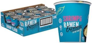 RAMEN EXPRESS Shrimp Flavor Ramen Cup Noodle, 2.25 Oz Each (Pack Of 12) | Animal-free Ramen Noodles | All Plant-based | Made in U.S. with finest American flour