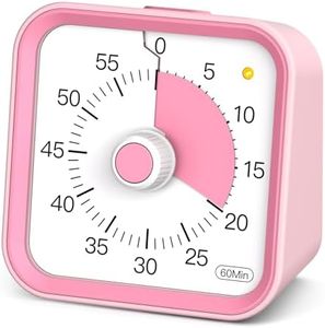 InfPokid Visual Timer for Kids with Pause Function, 60 Minute Countdown Timer for Kids Desk Study, Teaching, Kitchen Cooking, Office Meetings, Time Management for ADHD (Pink)