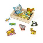 Melissa & Doug 20 Wooden Animal Magnets in a Box - Cute Animal Fridge Magnets, Refrigerator Magnets For Toddlers Ages 2+