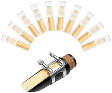 New bee 10pcs Bb Clarinet Reeds Strength 1.5 Individually Packed with Reed Case, Natural Cane, Thinner Reed Tip Advanced Cutting Technology for Clarinet Beginner and Player