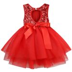 AGQT Baby Girls Sequins Tutu Dress Sleeveless Kids Tulle Princess Birthday Dresses Flower Girls Wedding Dress Christmas(70) 3-6 Months Red