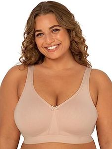 Fruit of the Loom Women's Wireless Cotton Bra, Sand, 46D