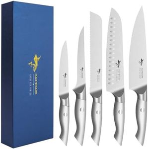 MAD SHARK Kitchen Knife Set, Razor Sharp Knife Set Dishwasher Safe, High Carbon Stainless Steel Knives Set for Kitchen, 5 Piece Chef Knife Set with Gift Box