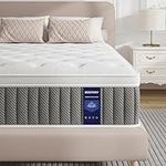 BedStory Queen Mattress 12 Inch, Medium Firm Hybrid Queen Size Mattress in a Box, Matelas Queen Hybride, Pocket Coils Spring & Gel Memory Foam Bed Mattress Queen Size, Pressure Relief