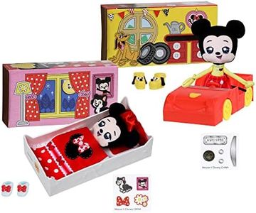 SWEET SEAMS 6" Soft Rag Doll Amazon Exclusive Bundle Pack – 2pc Toy | Classic Minnie Mouse Doll and Bedtime Playset Plus Classic Mickey Mouse and Car Playset