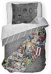 Jay Franco Marvel Comics 80th Anniversary Full/Queen Comforter & Sham Set - Super Soft Kids Reversible Bedding - Fade Resistant Microfiber (Official Marvel Product)