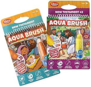 KangaToys Aqua Brush 2 Pack of The New Testament Color with Water Activity Book, Bible School, Preschool, Elementary, Primary, Christian, Religion, for Kids Ages 3+
