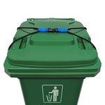 Trash Can Lock, Lid Lock for 30-50 Gal Outdoor Garbage Cans, Heavy Duty Bungee Cord Garbage Can Lock for Animals, Squirrels, Dogs, Raccoons