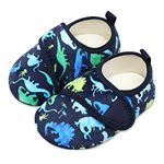 JOINFREE Boys Girls Warm Slippers Kids Winter Indoor Household Shoes Cute Kids Warm House Shoes Tape Dinosaur 3.5-4.5 Infant=EU20-21