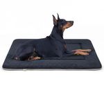 Hero Dog Large Dog Bed Crate Pad Mat for Medium, Large, and Extra Large Dogs, Soft Flannel Machine Washable Pet Beds with Non-Slip Bottom, Dark Grey L