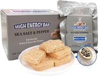 BDH High Energy Bar Sea Salt & Pepper Flavor 6600 Calorie | 120g*12bags MRE Survival Emergency Food Ration Long shelf-life Biscuits for Outdoor Activities, Crisis Disaster Preparation, Compact Packaging