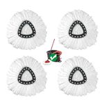 Spin Mop Head Refills for Vileda, 4pcs Spin Mop, Easy Wring 1-Tank Mop Replacement, Microfiber Triangle Replacement Pads