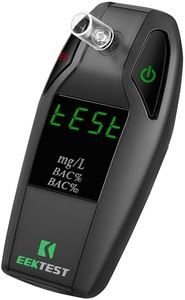 Breathalyzer with ±0.005% Accuracy - Fuel Cell Sensor Alcohol Breathalyzer Tester, Keychain Design Portable Breathalyzers for Alcohol, Personal & Car Use - Zinc Alloy Body（Black)