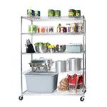 Seville Classics MEGA Rack UltraDurable Commercial-Grade 5-Tier NSF-Certified Steel Wire Shelving with Wheels, 60" W x 24" D, Chrome