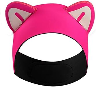 Diving Headband Cat Ears Swimming Headband for Women Kids, 2mm Neoprene Wetsuit Hood - Keeping Water Out - Hold Earplugs in - Secure Ear Plugs for Scuba Dive Snorkeling Swimming Surfing (Pink)