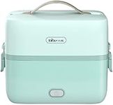 Electric Lunch Box Food Heater Warmer 120V for Home/Office with Removable Stainless Steel Food Container Green 1.2L