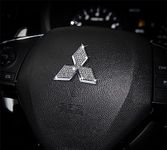 HAPIZWLU Bling Bling DIY Car Steering Wheel Cover Diamond Crystal Decal Decoration Sticker Emblem Accessories Compatible for Mitsubishi (Small)