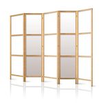 murando - Room divider XXL 225x171cm / 89"x68" 5 pieces - Non woven fabric German quality room divider wood design pattern hand made Home office - Japan Blank Pure White Minimalism p-A-0009-z-c