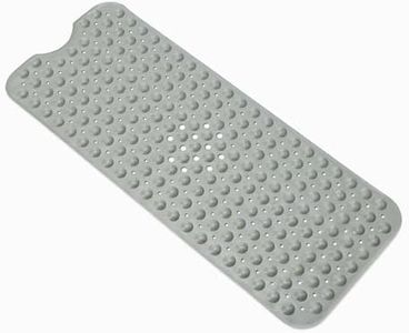 Amazon Basics Tapis de bain antidérapant avec ventouses pour baignoire et douche, 40" x 16", gris