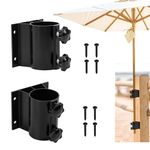 Wdwlbsm Patio Umbrella Holder Outdoor Umbrella Stand Heavy Duty Umbrella Mount Bracket Umbrella Base Clamp Stand for Deck Railing, Fences，Docks, Courtyard Balcony, Patios (1, Black)