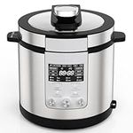 GIHETKUT 14-in-1 Electric Pressure Cooker, 6.3 Quart Multi Cooker, Rice Slow Cooker with Knob, Steamer, Sauté, Yogurt Maker, Cake Maker, Warmer & Sterilizer, Stainless Steel