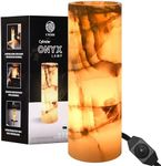 UMAID Elegant Handcrafted Onyx Marble Table Lamp, Warm Amber Glow, Relaxing Table Lamp for Office, Bedroom, Living Room, and Bedside, Includes Bulb & Dimmable Cord, Unique Home Decor Gifts