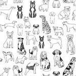 UniGoos Black&White Dog Peel and Stick Wallpaper Vinyl Self-Adhesive Cute Puppy Removable Contact Paper for Kids Room Cabinets Wall DIY Decor 17.7" x118.1"