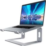 Tarkan Laptop Stand, Detachable Ergonomic Aluminium Riser Metal Holder Mount Compatible with 10-15 Inch Laptops (Silver)