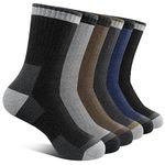 YUVFEHY 6 Pairs Merino Wool Socks for Men, Thick Winter Wool Hiking Socks, Warm Breathable Crew Mens Socks