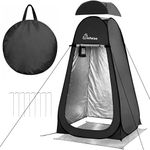 Wolfwise Pop Up Shower Tent with Floor, Portable Instant Changing Tent with Ventilation Window, Privacy Bathroom Toilet for Beach, Camping & Outdoor,Tall Pro: 78.7" H, 47.2" W,Black