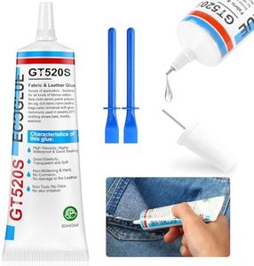 Fabric Glue, 60ml Clear Fabric Glue Permanent Washable for Patches Drying Waterproof Fabric Adhesive Glue for All Fabrics, Clothes, Cotton, Flannel, Denim, Linen, Leather, Polyester, Doll Repair (1)