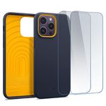Caseology Nano Pop 360 Case with Screen Protector 2 Pack Compatible with iPhone 14 Pro Max Case 5G (2022) - Blueberry Navy