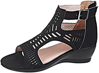 Allbestop Mocassin Femme Compensées,Botte A Talon Femme Poisson Bouche Chaussures Talon Chaussure Orthopédique Sandales Et Nu-Pieds Femme Chausson Piscine Enfant Chausso(Le noir,39)