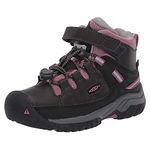 KEEN girls Targhee Mid Height Waterproof Hiking Boot, Raven/Tulipwood, 7 Big Kid US