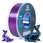 GEEETECH Silk Tri Color PLA Filament Multicolor 1.75mm 3D Printer Filament Coextrusion Metallic 3D Printing Filament for Most 3D Printer, Neat Wood & High Accuracy +/-0.02mm, Silk Blue Purple Black