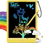 TEKFUN Doodle Board for Kids - LCD Scribbler Boards Writing Boards, Toys for 3 4 5 6 7 Year Old Girls Boys, Toddler Writing Tablet Drawing Board, Outdoor Toys for Toddlers Ages 3-10 (Yellow)