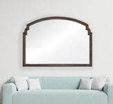 CORSICA DESIGNS 4x2FT Wooden Wide Arched Wall Mirror for Living Room, Bedroom and Vanity, Decorative Large Modern Mirror in Saint Gobain Glass, Tabletop Wall Mounted Hanging