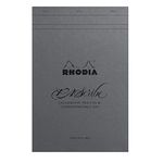 RHODIA 19006C - Stapled Pad for Calligraphy Pascribe Gray Maya Pad - A4+ - Lined - 60 Detachable Sheets - Clairefontaine Maya Gray Paper 120 g/m