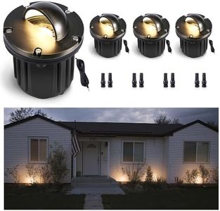 Gardenreet Landscape Well Light - Brass LED Ip65 Low Voltage In-Ground Lighting, Outdoor 12V Waterproof Wired Fixture, Antique Bronze for Wall Walkway Lawn Without MR16 Bulb