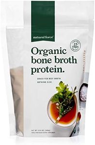 Natural Force - Pure Organic Bone Broth Protein Powder, Grass-Fed & Keto Certified, Types I, II & III Collagen, Unflavored, Perfect for Soups & Cooking, 10.8 oz