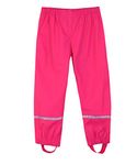 M2C Boys Girls Reflective Waterproof Rain Pants Lightweight Rainwear, Rose Pink, 8-9 Years