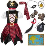 Spooktacular Creations Kids Pirate Costume, Buccaneer Princess Dress for Girls Halloween theme party and Role Play-S