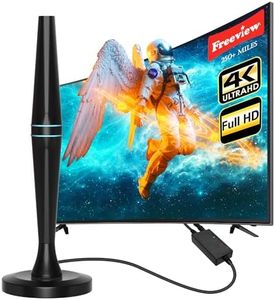 Antena de TV – Antena de TV interior para Smart TV con amplificador de señal – Antena de TV digital para Freeview TV 280+ millas de largo alcance compatible con 4K 1080P