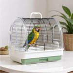 GarveeHome Portable Bird Cage Carrier, Small Bird Cage with Perches, Food Bowls and Tray, Bird Carrier for Parakeets, Canaries, Lovebirds, Small Quaker, Cockatiels, Budgie, Green Cheek