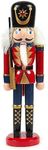 Juvale Christmas Nutcracker Doll - Standing Wooden Christmas Decoration, Festive Ornament for Interior Display, Red - 2.6 x 9 x 1.5 Inches