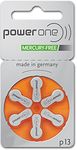 Wns-Emg-World 60 Powerone Mercury Free Hearing Aid Batteries Size: 13 By Powerone
